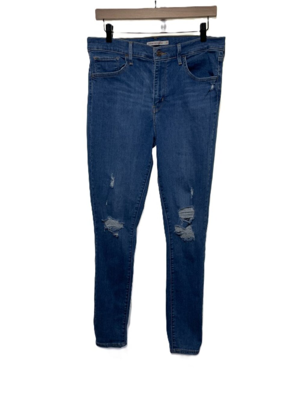 Levi Strauss & Co Women's 720 Super Skinny Jeans High Rise Distressed Blue SZ 31
